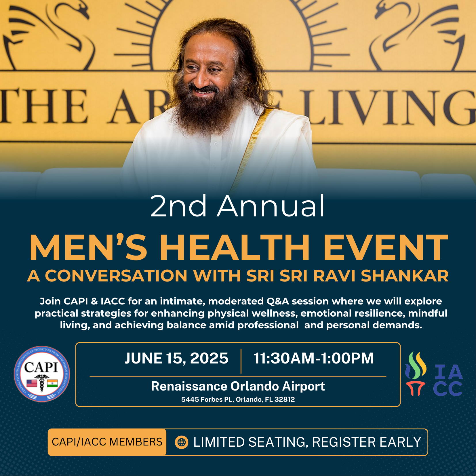 CAPI ANNUAL MEN'S EVENT– With Sri Sri Ravi Shankar